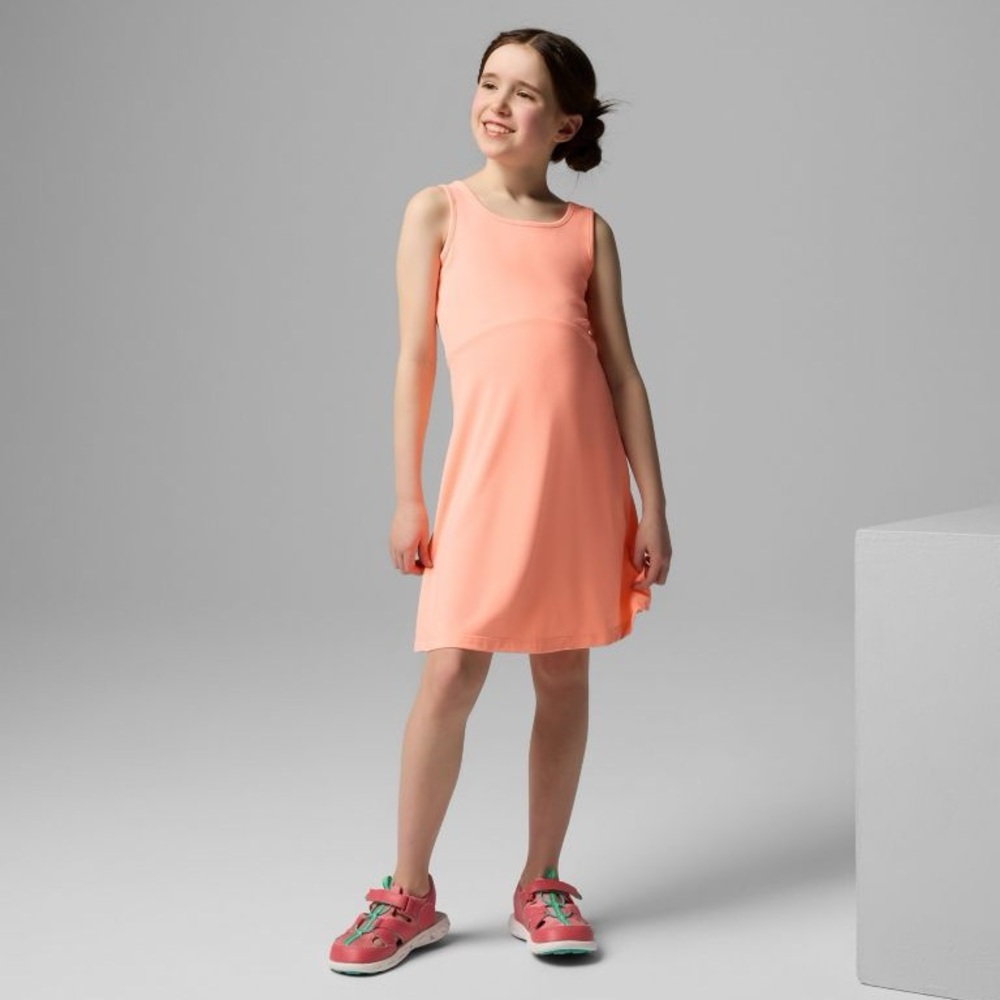 Girls Columbia PFG Sleeveless Kids orange Casual Dress size xl 18-20 omni-shade